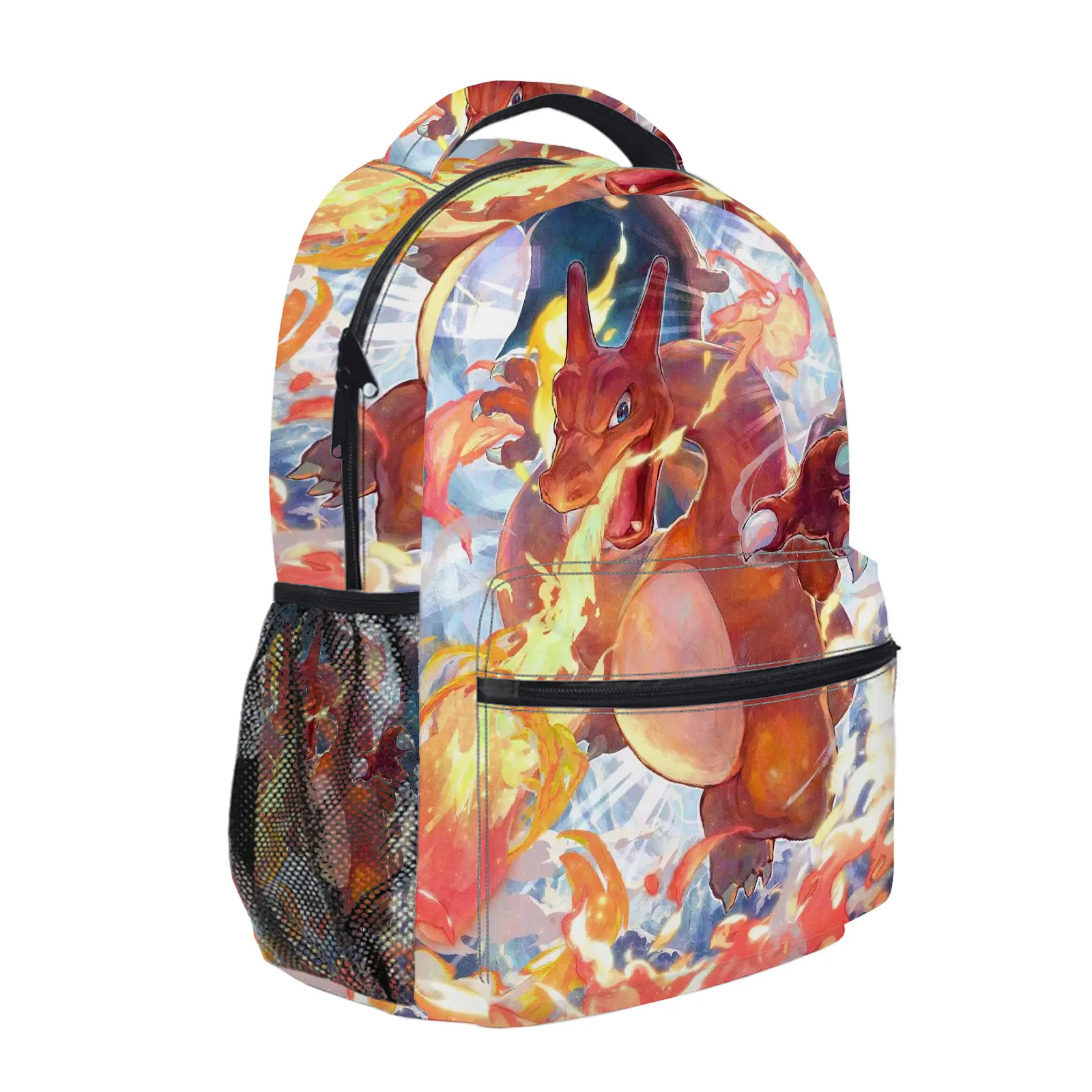 Wednesday Backpack for Girls, Y2K Fashion School Bag with Mesh Side Pockets, Aesthetic Cartoon Bookbag for Teens, Kids Lightweight Travel Daypack for Back to School b-260