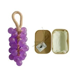 Lavender Round Grape Soap, Handmade DIY Crystal Grape Cluster Soap, Transparent Jewel Soap Gift Set, Gentle Cleansing for Hand Care, Decorative Bathroom Gift Box
