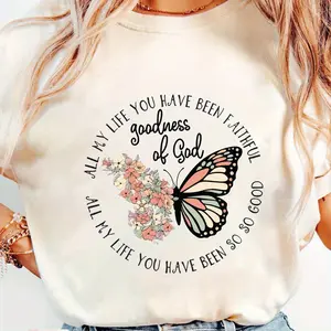 Christian Faith Butterfly Graphic Iron-On Transfer Sticker T Shirt Clothing Fabric Print Heat Transfer God Inspired Design DIY Decoration Unisex Fashion Accessory Easy Apply Summer Gift