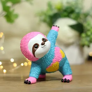 Bohemian Style Yoga Sloth Figurine, Creative Desktop Decor, Garden Bonsai Ornament, Resin Craftsmanship, Unique Home Decoration