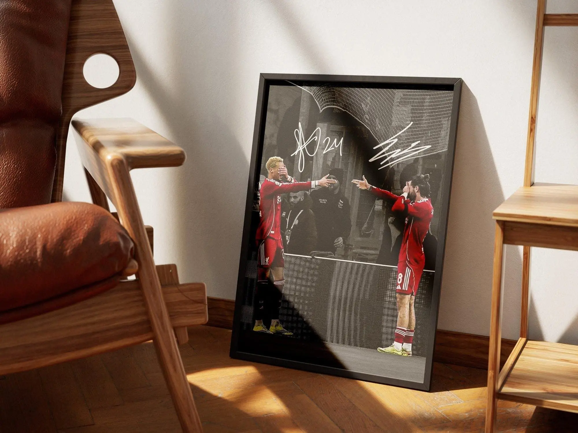 Hugo Ekitike & Dominik Szoboszlai Poster, Signed Football Poster, Liverpool Football Art, Gift For Fans ( Unframed - Print Only )
