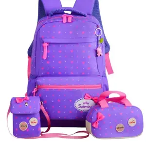 Mendlor EM YERAZ Purple Gyaru Kawaii Cute Backpack Set for Girls with Lunchbox & Mini Purse & Keychain