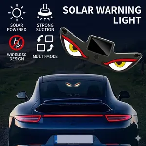 Solar RGB Demon Eye Car Light USB Neon Warning Ambient Lamp for Triangle Window Interior Exterior Decor