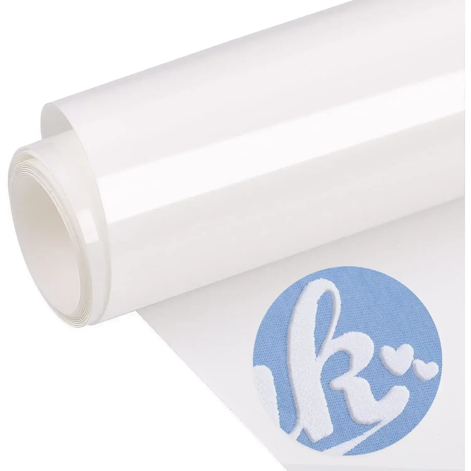 White Puff Heat Transfer Vinyl Roll - 10" x 5ft Easy-Cut Foaming HTV, Easy to Use for Customized Craft, Celebrations, All Ages T-Shirts & Heat Press Clothing (Office Stationery for DIY Projects), 3D Effect