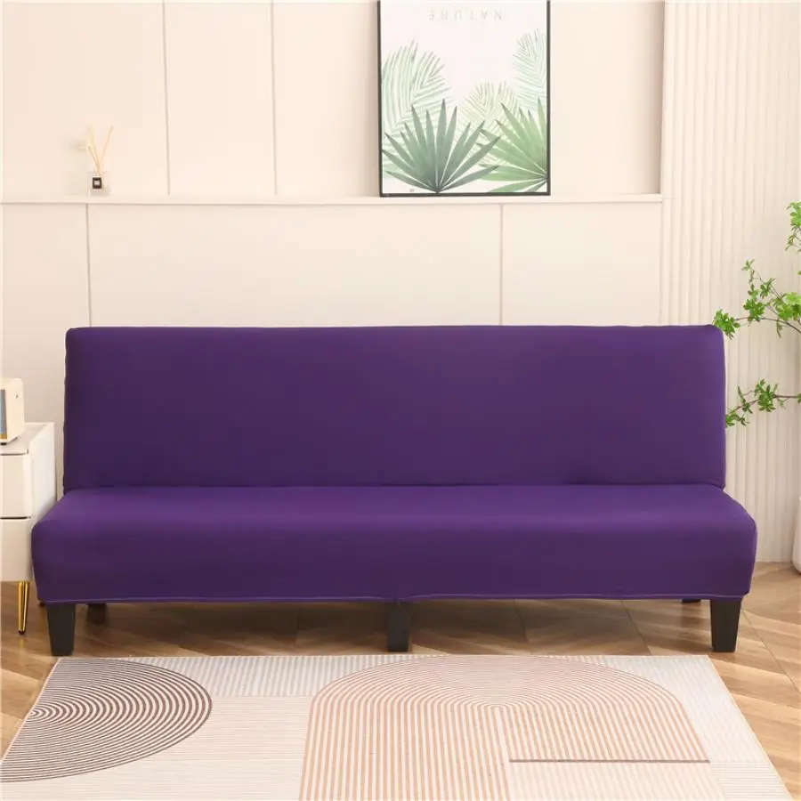 Solid Color Soft Sofa Slipcover Modern Furniture Sofa Cover Cozy Armless Couch Cover for Living Room