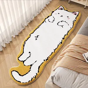 Cute Cat Pattern Rug 19.7" x 62.1" Non-Slip Soft Polyester Material for Bedroom & Living Room Fun Cat Designs Indoor Decor Great Cat Bed Mat & Pet Toy