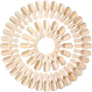 64 Pcs 3 Inch Mini Wooden Scoop Bulk Disposable Small Wooden Spoons for Jars Sugar Scrubs Spices Bath Salts Tea Coffee Cooking