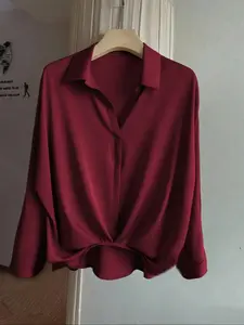 Women's Elegant Casual 3/4 Sleeve Ruffle Collar Shirts, Franclia Women's Stylish Loose-Fitting Blouse, Perfect for Daily Wear Tops