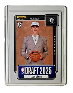 Egor Demin Rookie 2025-26 Panini NBA #8 Draft Night Card Brooklyn Nets