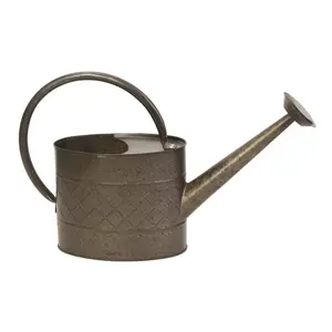 Panacea Metal Embossed Watering Can, Rustic Embossed, Black, 1 Gallon