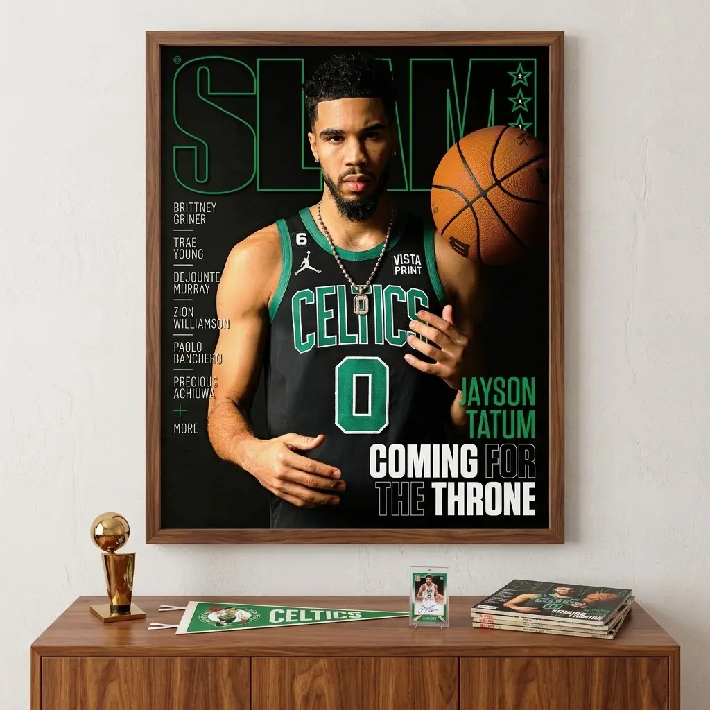 Jayson Tatum Boston Celtics Poster No Frame, Basketball Wall Art, NBA Style Sports Decor, Athlete Room Artwork, Fan Gift Print