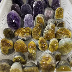 Decorative Yellow Crystal Cluster for Home Energy Purification