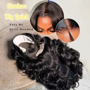 13x6 Glueless Body Wave Human Hair Wigs Pre Plucked HD Lace Frontal Wig 13x4 7x5 Ready to Wear Glueless Wig For Women Bleached Knots