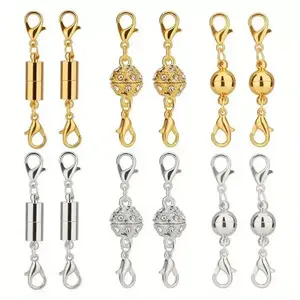 12 Pack Magnetic Necklace Clasps and Closures - 3 Styles Gold Silver Plated Jewelry Extender with Strong Magnet, Thoughtful Gift for Jewelry Lovers, Mom, GrandmaPerfect Present for Birthday Christmas, DIY Jewelry Making Accessories-0