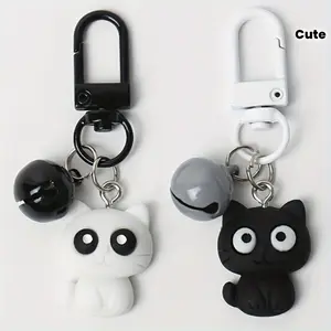 Cute Cat Keychains Set of 2, Perfect for Backpacks and Key Chains, Adorable Animal Accessories for Everyday Use