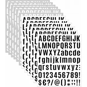 12 Sheets Alphabet Stickers  7.6*9in  Vinyl Self-Adhesive Number Alphabet Vinyl Stickers, Mailbox Numbers Labels DIY Crafts Art Making, Decals for Sign,Notebook, Classroom Decor, Door
