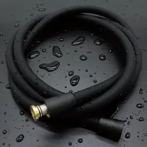 Shower Hose, Ultra-Soft Silicone Shower Hose Replacement, Anti-Kink Designed Handheld Shower Head Hose Extension with Brass Insert and Nut, 79 Inches, Black