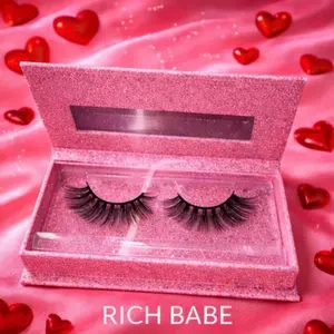Rich Babe-  Seasonal Sale  25% OFF! Faux Mink Lashes In Pink Glitter Case.