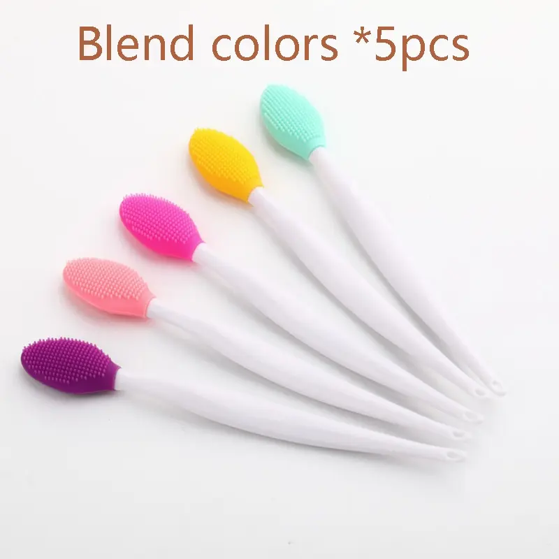 Random Color Double-sided Nose Cleansing Brush, 5 Counts Multifunctional Lip Mask Care Brush, Face Brush, Pore Cleansing Facial Brush, Facial Care Tools, Self Care Tools, Beauty Tools
