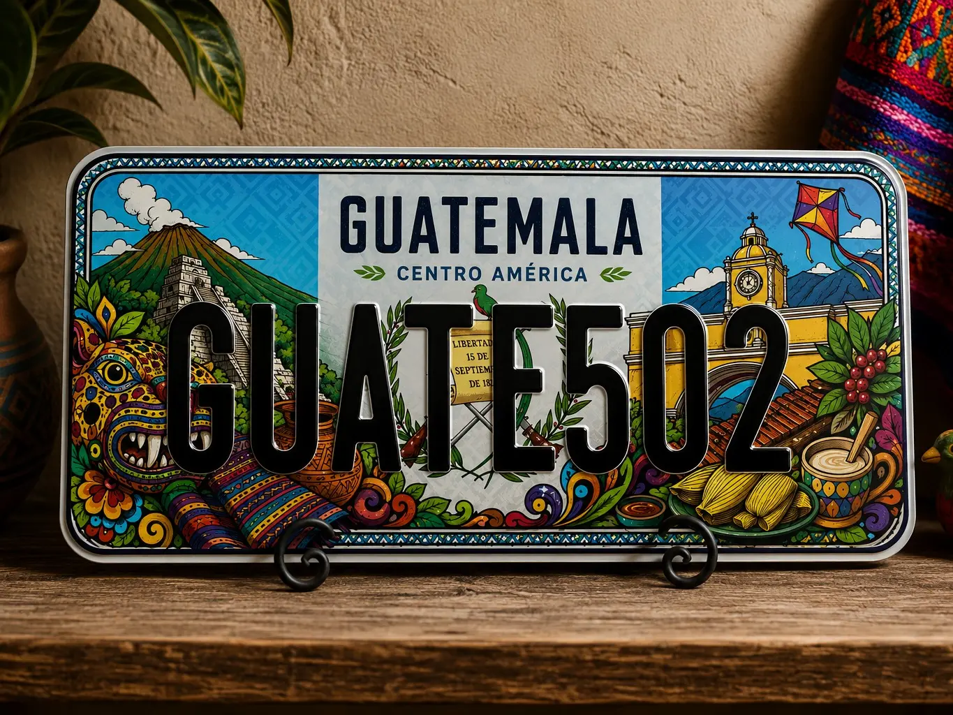 Guatemala Customized decorative vehicle license plates featuring Guatemalan culture