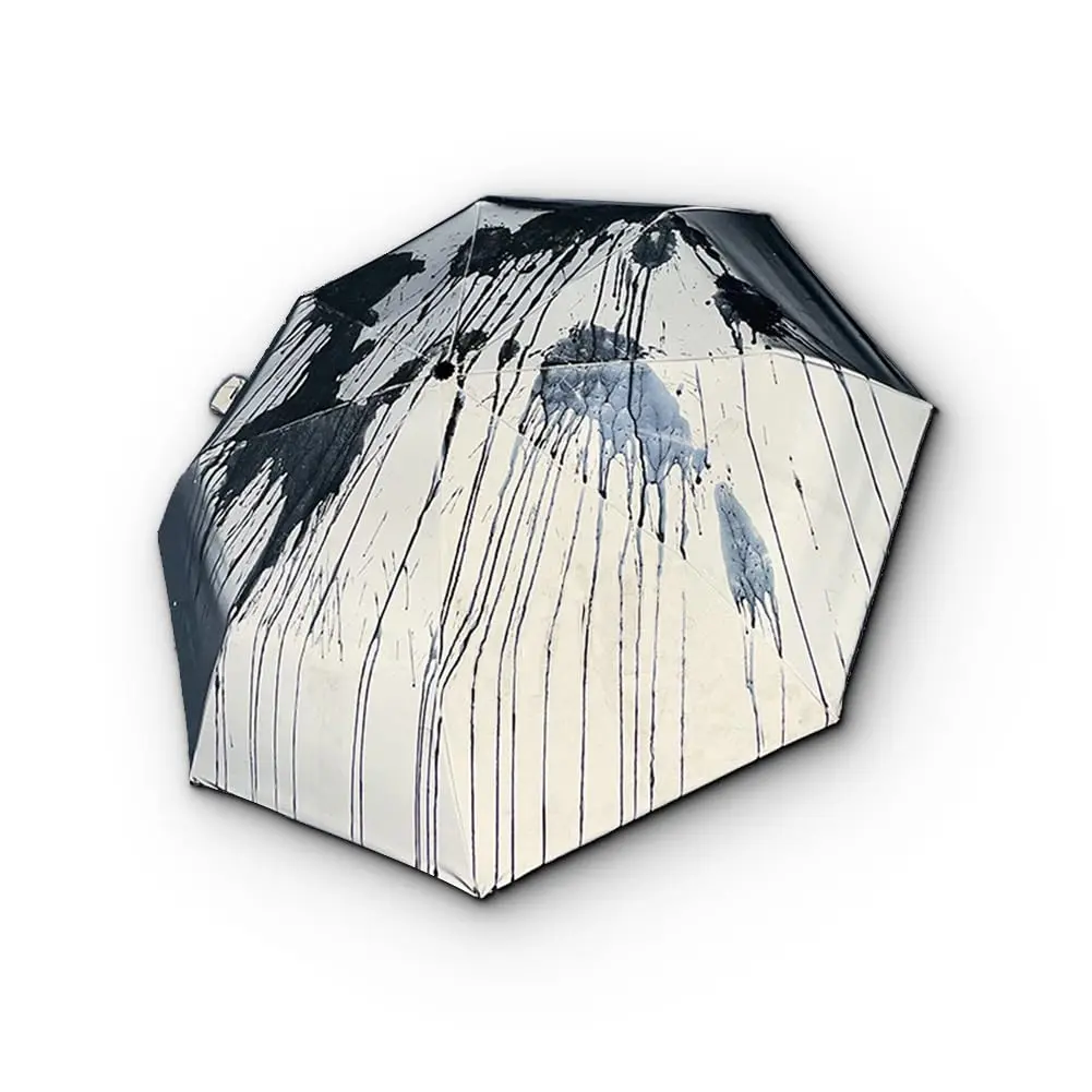 Rain Activated Color Changing Travel Umbrella, Windproof Reflective UV Protection Umbrella, Compact Folding 28 Inch Canopy, Portable Sun & Rain Umbrella for Commute Travel Outdoor
