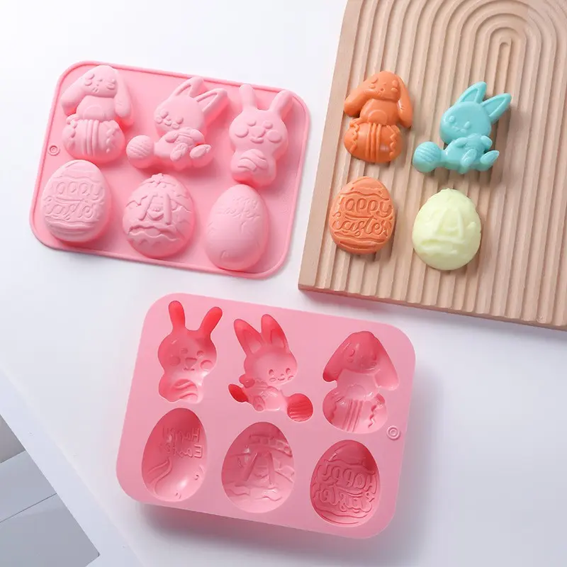 Easter Bunny Egg Shape Silicone Cake Mold, Cake Decorating Tool, Candy & Chocolate Mould, Pastry Baking Mold, 1pc