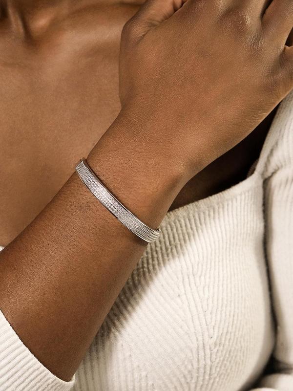 Sterling Forever Nessa CZ Bangle Bracelet
