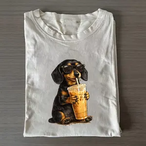 Funny Chihuahua 4 Drinking Iced Coffee Comfort Colors T-shirt, Vintage 90s Edgy Dog Meme Tee, Unisex Fit Design, Casual Streetwear, Gift for Dog Lovers