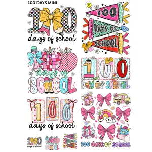 100 Days Mini DTF Transfer Gang Sheet 24.5" x 36" Direct To Film for DIY Enthusiasts Vibrant Custom Options Cozy Handmade Aesthetic