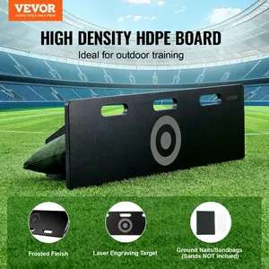VEVOR Soccer Rebounder Board, 45X18 Portable Soccer Wall with 2 Angles Rebound, Foldable HDPE Kickback Rebound Board, Soccer Training Equipment for Kids and Adults, Passing Shooting Practice