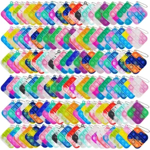 120 Pcs Mini Pop Bubble Fidget Toys for Party Favors, Small Silicone Pop Keychain Bulk for ClassroomC Prizes,Goodie Bag Stuffers Christmas Valentine Gifts for Kid Student