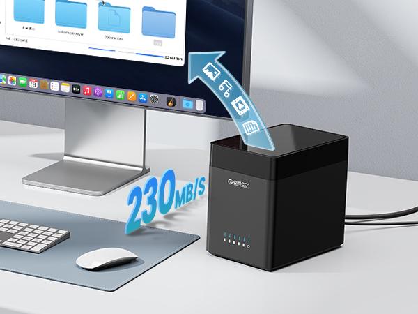ORICO 5 Bay Hard Drive Enclosure USB C/A to SATA Magnetic Tool-Free External HDD Docking Station Case with 12V/6.5A Power Adapter for Family Storage Supports 2.5/3.5 inch Drives Max 110TB (5x22TB) - DS500, Linux, Usb 3.0, Independent Bracket, Transfer Spe ORICO 5 Bay Hard Drive Enclosure USB C/A to SATA Magnetic Tool-Free External HDD Docking Station Case with 12V/6.5A Power Adapter for Family Storage Supports 2.5/3.5 inch Drives Max 110TB (5x22TB) - DS500, Linux, Usb 3.0, Independent Bracket, Transfer Spe