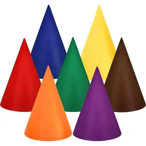 7 Pcs Gnome Hat Felt Crayon Costume Hat Dwarf Christmas Elf Cone Hats for Halloween Cosplay