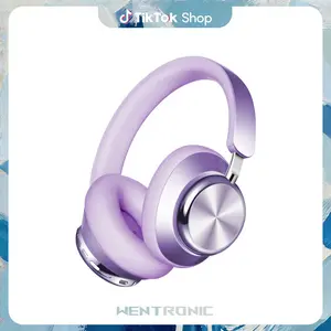 Wentronic Y03 Bluetooth Headphones Wireless Active Noise Cancelling Over Ear Headphones 48 Hours Playtime High Sound Quality 6 EQ Music Mode Headphones with Soft Ear Cushion - Purple