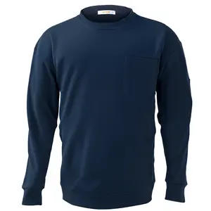 VEVOR FR Shirts, Flame Resistant Long Sleeve Clothing Lightweight 7 oz Breathable Cotton, Men's Fire Retardant Work Shirt with Pre-shrink Treatment & Pocket, for Welders,Electricians,Navy Blue 2XL