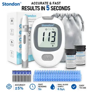 Fathersdaygift Blood Glucose Monitor Kit for Accurate Test, Diabetes Testing Kit with 100/50 Glucometer Strips, 100/50 Lancets 1 Glucometer and Lancing Devices, Portable Sugar Test Kit, No Coding Summer Wins DealsForYouDays