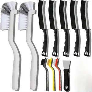 11Pcs Hard Bristle Crevice Cleaning Brush, Multifunctional Premium Crevice Cleaning Tool, Designed for Cleaning Narrow Spaces, Suitable for Toilet, Faucets,Kitchen,Grout - Home Improvement.