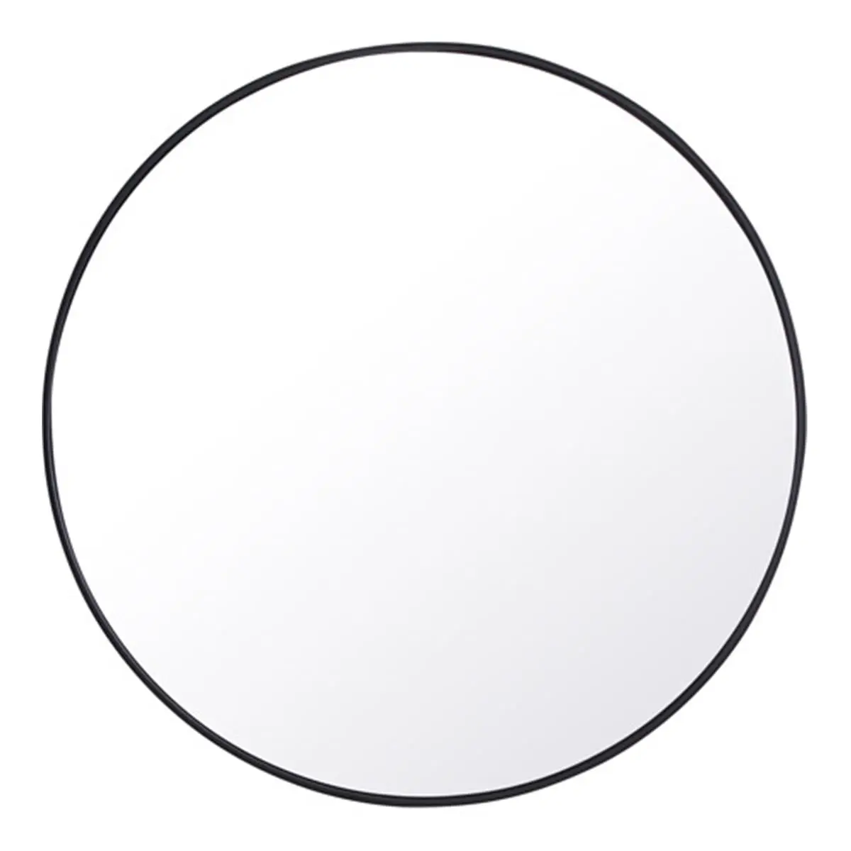 212 MAIN Eternity Contemporary Round Wall Mirror, 42-Inch Black Metal Frame with Beveled Glass, Baby Safe Decor for Nursery, Bedroom, or Entryway, Living Room, Safety, Hanging, Entry Way, No