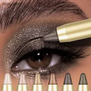 6pcs/set Waterproof Eye Makeup Green Color Pearlescent Pen High Light Stick Silkworm Lying Pen/Rotating Smoky eye shadow Pearlescent Matte eye shadow Pen