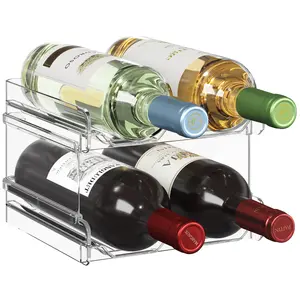 Lifewit Plastic Stackable Wine Rack for refrigerator, Cabinet, Countertop,Wine Bottle Holder, Water Bottle Organizer for Fridge, Pantry