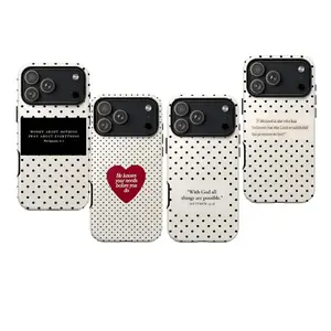Christian Scripture Phone Case, Minimalist Polka Dot Faith Aesthetic Cover with Bible Verse Quote for iPhone 16/15/14/13/12/11/17 ProMax Plus for Samsung phones, suitable for both men and women,  Perfect Gift for Women Men.A gift for the fans