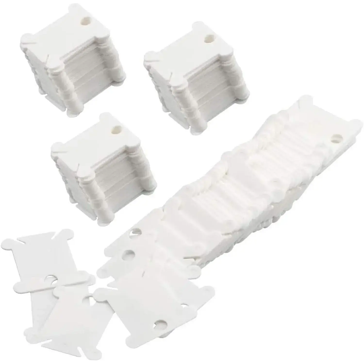 Embroidery Floss , 128 Pcs Embroidery Floss Organizer, Plastic Embroidery Thread Cards for Cross Stitch Thread Holder Sewing Storage(White)