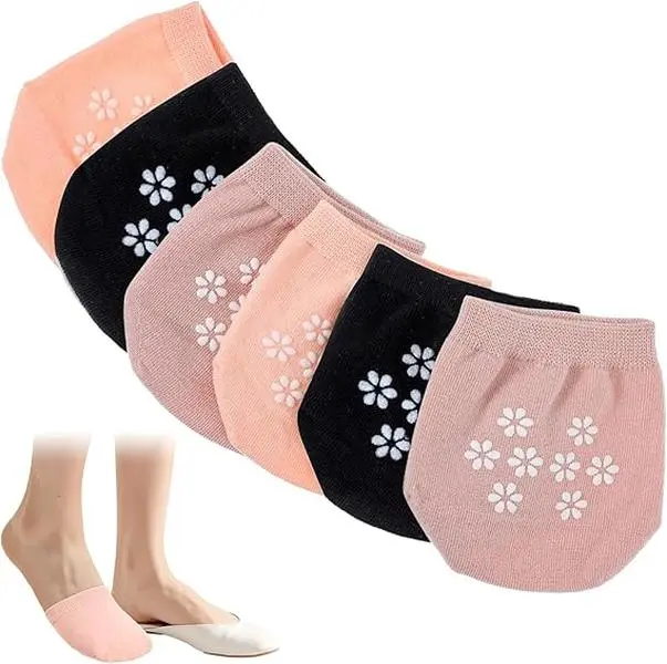 Women's 5-Pair Invisible Anti-Slip Liner Socks - Premium Cotton-Cotton Blend, Soft Comfortable, Seamless for Mules, Clog Slip-Ons (Black, Pink, Mauve), Anti-Slip No Show & Liner Socks