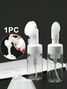 Skincare Silicone Facial Cleansing Brush Foam Dispenser Bottle - 1pc Massage Brush for Facial Cleanser Foam/Mousse - Comfortable Design