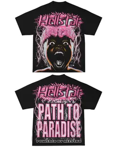 Vintage Graphic"HST.PATH TO PARADISE.PINK" Tops Tshirt streetwear, Y2K style Casual Cotton Classic Crewneck DesignTees