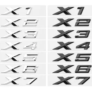 For X1 X2 X3 X4 X5 X6 X7 GT Logo Rear Trunk Emblem Badge 3D ABS Chrome Black Car Sticker Decals Car Styling Accessories