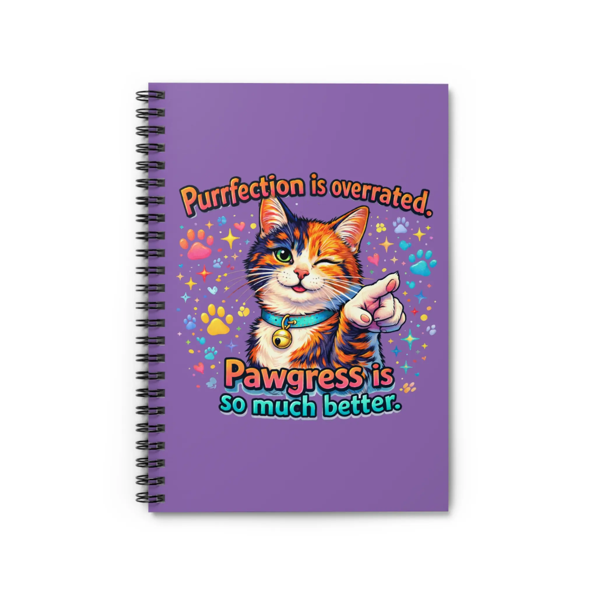 Light Purple Pawgress is Better | Spiral Ruled Notebook