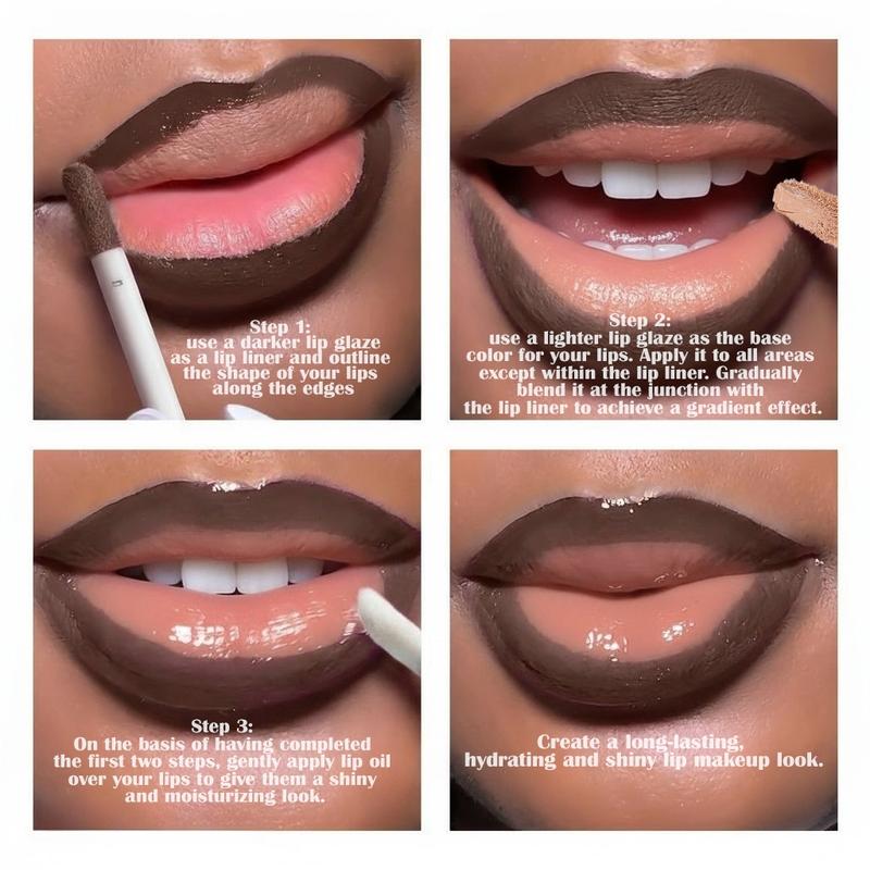 3pcs Matte Lip Gloss, Matte Liquid Lipstick and Lip Oil Set – Waterproof and Long-Lasting with Non-Stick Velvet Finish, Mixed Shades Hydrating Matte Lip Liner and Gloss Combo for Parties, Festivals, Daily Makeup and Daily Wear