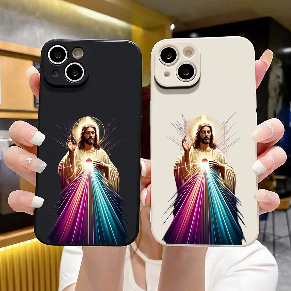 Sacred Heart Light Jesus phone shell A464 Phone Case for iPhone/13/12/11/Plus/Pro/Pro Max Series- Shockproof Case