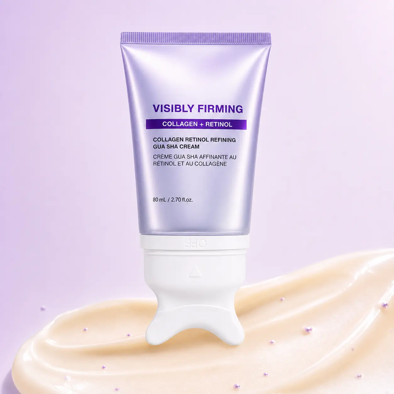 2-in-1 Gua Sha Neck & Face Beauty Cream - Retinol & Collagen Anti-Aging Facial Massage Cream for Jawline V-Line Care, All Skin Types, Moisture-Boosting Hydrator, 2.7 fl oz, Hydrating